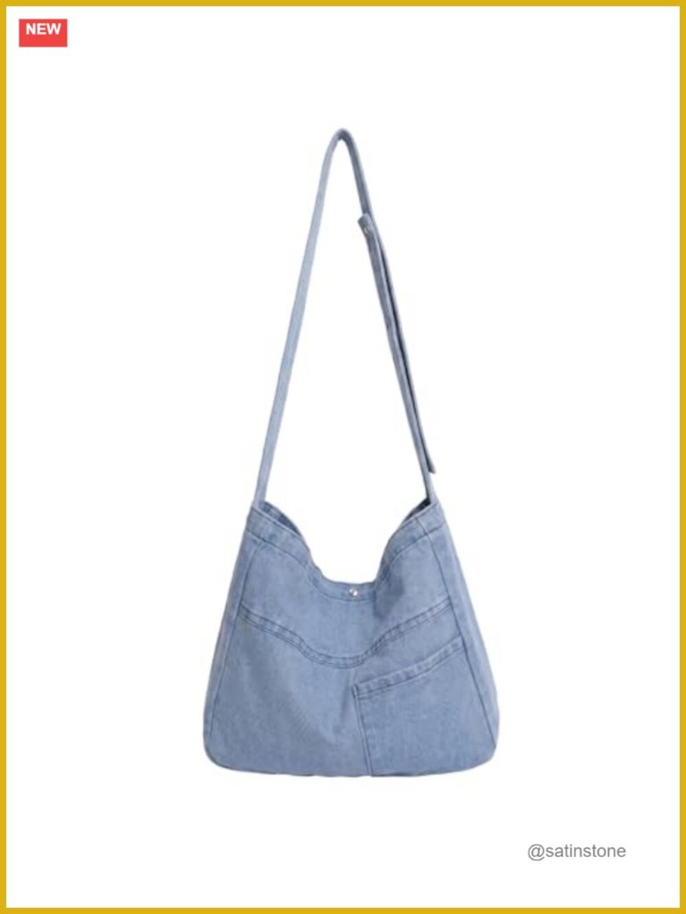Denim Tote Bag Large Canvas Crossbody Shoulder Bag Casual Lightweight